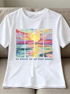 His Mercy is New Every Morning Inspirational white Women Men T-shirt Unisex